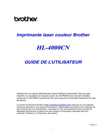Brother HL-4000CN Manuel du propriétaire | Fixfr