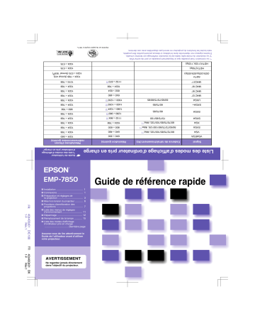 Epson EMP-7850 Manuel du propriétaire | Fixfr
