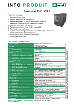 Mustek POWERMUST 2000 USB P Manuel du propriétaire