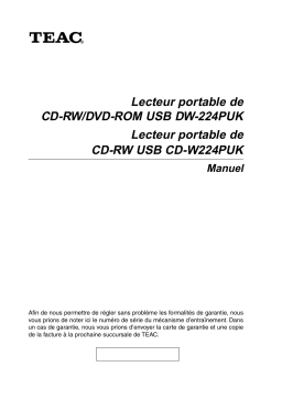 TEAC DW-CD224PU Manuel du propriétaire