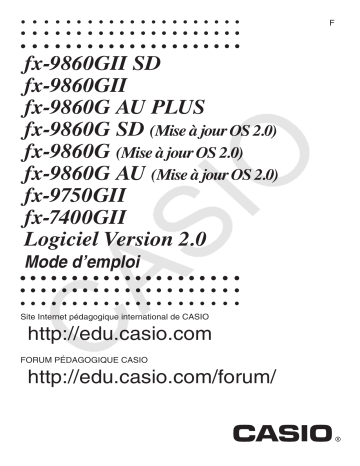 FX-9860GII SD | Casio FX-991DE Plus Manuel du propriétaire | Fixfr