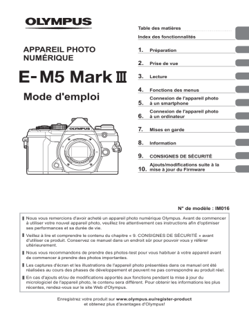 E400 | OM-D E-M5 MARK III | Olympus E-420,MV Manuel du propriétaire | Fixfr