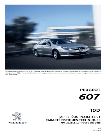 Peugeot 607 Manuel du propriétaire | Fixfr