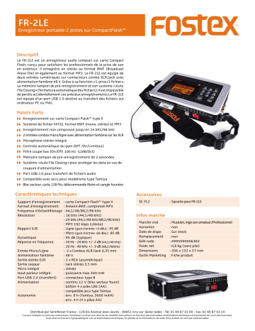 Fostex FR-2LE Manuel du propriétaire | Fixfr