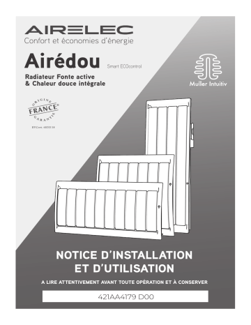 NOVEO SMART ECOCONTROL | NAOMI | ACTUA | AIRELEC NOVEO DIGITAL PROG Manuel du propriétaire | Fixfr