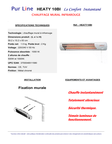 PUR LINE HEATY 10BI Manuel du propriétaire | Fixfr