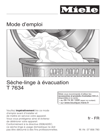 Miele T7634 Manuel du propriétaire | Fixfr