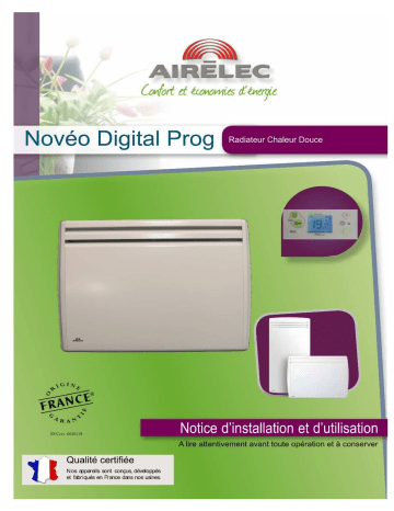 NOVEO SMART ECOCONTROL | NAOMI | AIREDOU SMART ECOCONTROL | ACTUA | AIRELEC NOVEO DIGITAL PROG Manuel du propriétaire | Fixfr