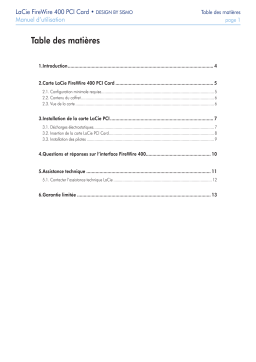 LaCie FIREWIRE 400 PCI Card Manuel du propriétaire
