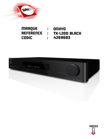 TX-NR474 | TX-NR575E | TXL50 | TXRZ 3100 | ONKYO PR-RZ 5100 Manuel du propriétaire | Fixfr