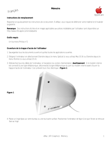 Apple eMac ATI Graphics Manuel du propriétaire | Fixfr