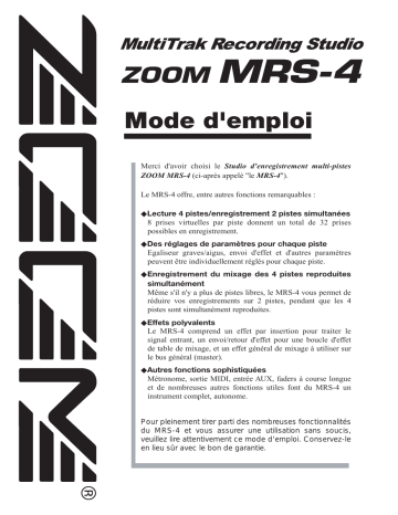 Zoom MRS-4 Manuel du propriétaire | Fixfr