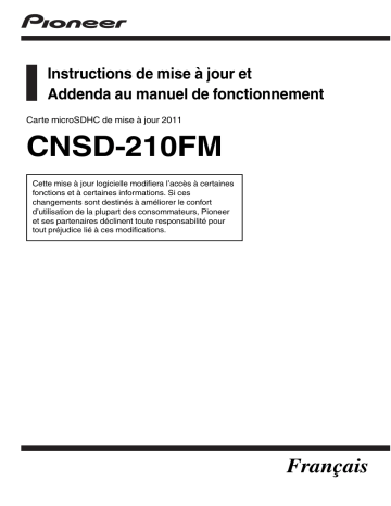Pioneer CNSD-210FM Manuel du propriétaire | Fixfr