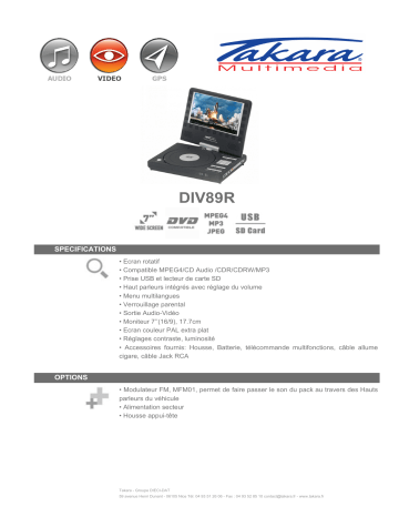Takara DIV89R Manuel du propriétaire | Fixfr