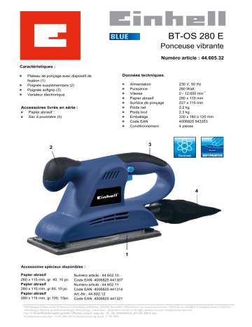 EINHELL BT-OS 280 E Manuel du propriétaire | Fixfr