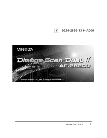 Minolta DIMAGE SCAN DUAL II AF-282OU Manuel du propriétaire | Fixfr