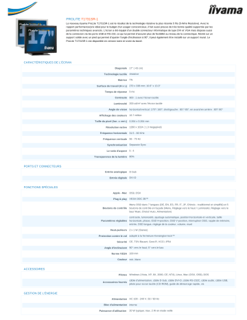 iiyama T1731SR Manuel du propriétaire | Fixfr