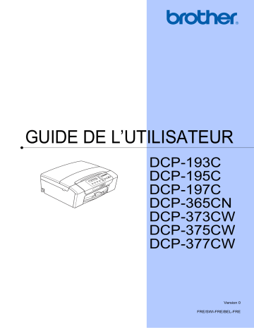 Brother DCP-375CW Manuel du propriétaire | Fixfr