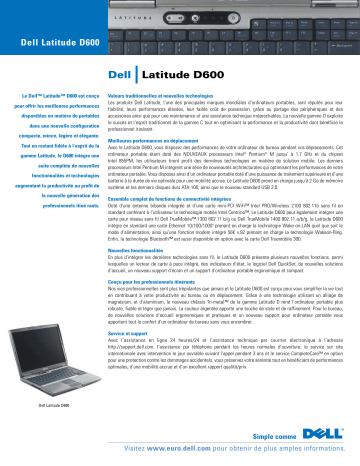 Dell Latitude D600 Manuel du propriétaire | Fixfr