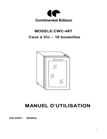 CONTINENTAL EDISON CWC-48T Manuel du propriétaire | Fixfr