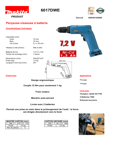 Makita 6017DWE Manuel du propriétaire | Fixfr