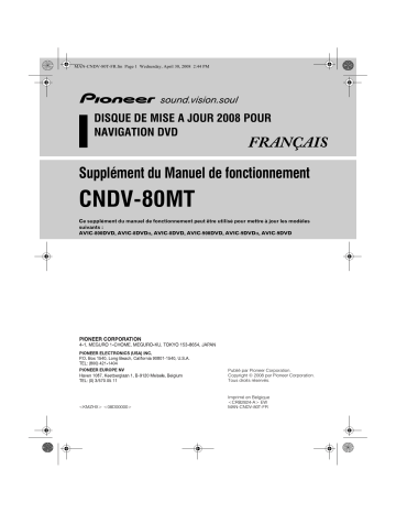 Pioneer CNDV-80MT Manuel du propriétaire | Fixfr