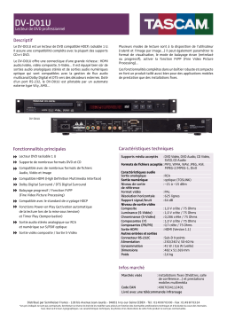 Tascam DV-D01U Manuel du propriétaire