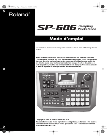 Roland SP606 Manuel du propriétaire | Fixfr