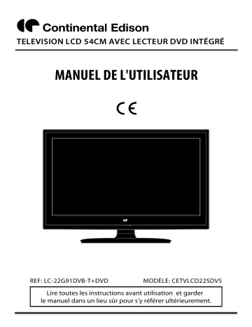 CETVLCD22SDV5 | CONTINENTAL EDISON LC-22G91DVB-T+DVD Manuel du propriétaire | Fixfr