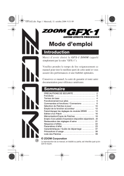 Zoom GFX-1 Manuel du propriétaire