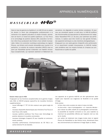 Hasselblad H4D-50 Manuel du propriétaire | Fixfr