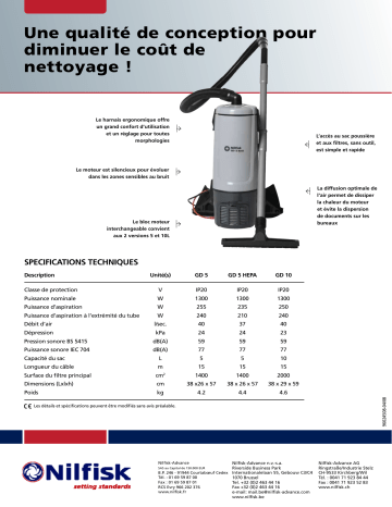 Nilfisk GD 10 Manuel du propriétaire | Fixfr