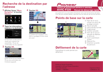 Pioneer AVIC-F220 Manuel du propriétaire | Fixfr