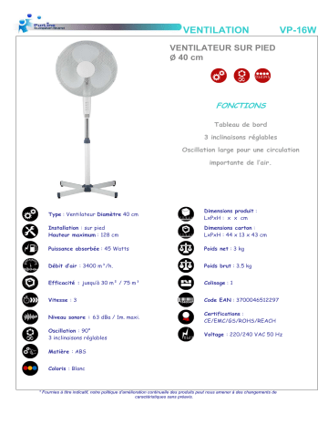 PUR LINE VP-16W Manuel du propriétaire | Fixfr