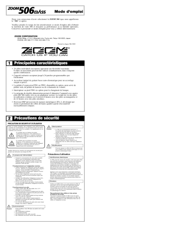 Zoom 506 Manuel du propriétaire | Fixfr