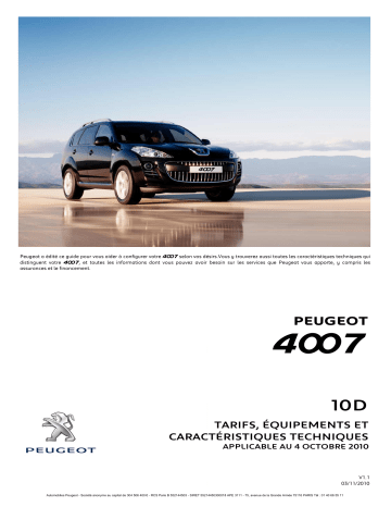 Peugeot 4007 Manuel du propriétaire | Fixfr