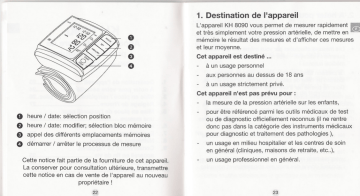 Balance TENSIOMETRE KH 8090 Manuel du propriétaire | Fixfr