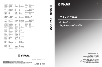 Yamaha RX-V2500 Manuel du propriétaire | Fixfr