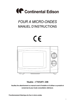 CONTINENTAL EDISON 17MX05V-20B Manuel du propriétaire