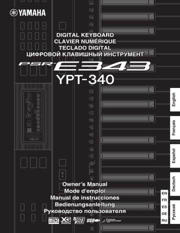 Yamaha PSR-E343/YPT-340 Manuel du propriétaire | Fixfr