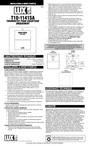 Aeg-Electrolux LUX T10-1141SA Manuel du propriétaire | Fixfr