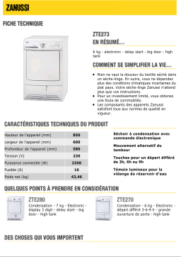 Zanussi ZTE273 Manuel du propriétaire