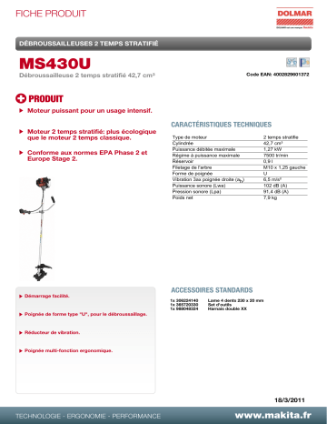 Dolmar MS430U Manuel du propriétaire | Fixfr