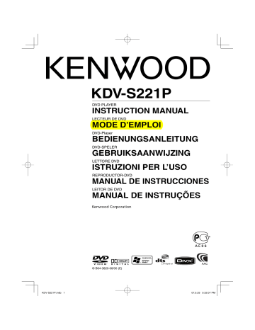 Kenwood KDV-S221P Manuel du propriétaire | Fixfr