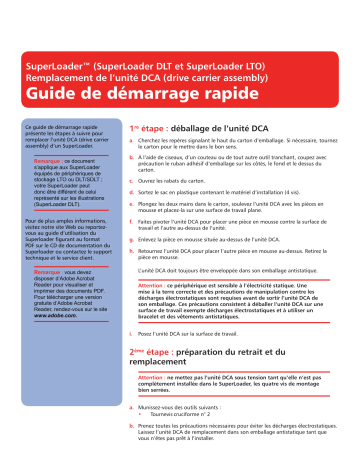 TANDBERG SUPERLOADER DLT-LTO DCA Manuel du propriétaire | Fixfr