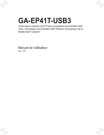 Gigabyte GA-EP41T-USB3 Manuel du propriétaire | Fixfr