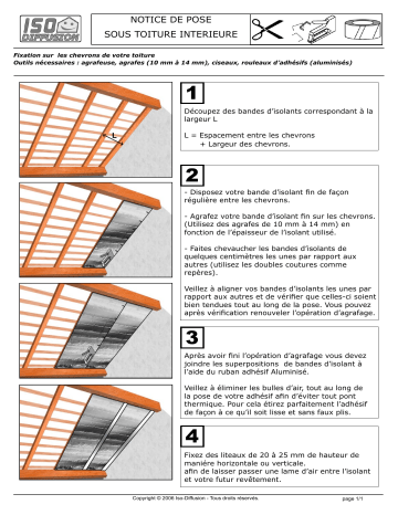 ISO-DIFFUSION POSE SOUS TOITURE INTERIEURE Manuel du propriétaire | Fixfr