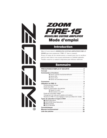Zoom FIRE-15 Manuel du propriétaire | Fixfr