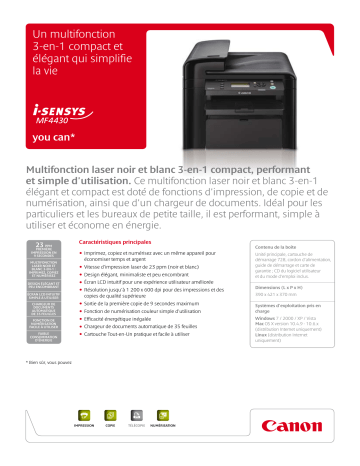 Canon i-SENSYS MF4430 Manuel du propriétaire | Fixfr