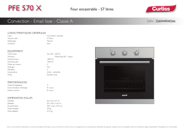 Curtiss PFE570X Manuel du propriétaire | Fixfr